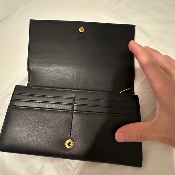 Saint Laurent Classic Monogram Leather Clutch - Picture 3 of 5